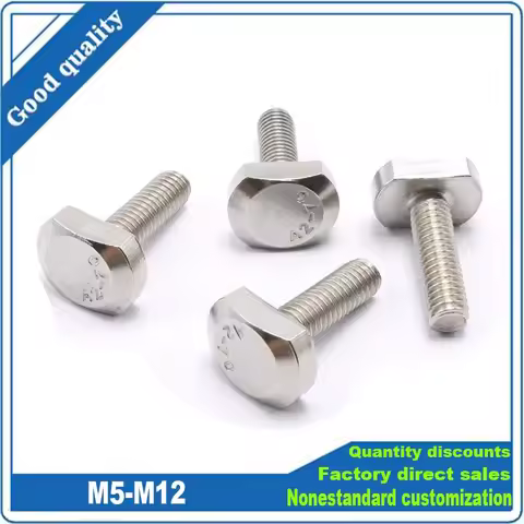 1/10Pc M5 M6 M8 M10 M12 304 A2 Stainless Steel T Shape Type Hammer Head Screw Groove Bolt for T-Slot