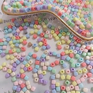 Loose Beads diy Color Series Bracelet Wholesale Beaded Acrylic 4mm Spacer Beads Macaron Square Acces
