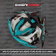 HLD- NVX155 V2 AEROX SILVER CYAN 2023 COVERSET HLD