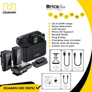 Brica B-VLOG M4 Dual Wireless Microphone - Clip On Mic Vlog - With Charging Case BVLOG Mic Wireless
