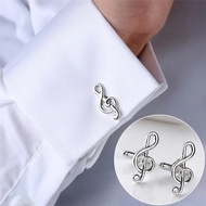 1pc Fashion Mens Cufflinks Silver Plated Music Notation Shirt Cufflinks Men Jewelry Cuff Link Gift B