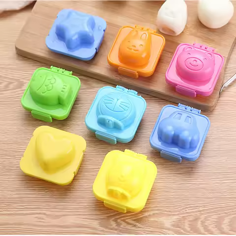 6/8pcs Cartoon DIY Boiled Egg Mold Rice Ball Mold Bento Maker Sushi Tools Random Color Kitchen Acces
