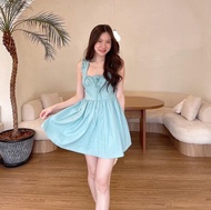 Simplestyle.byd Milky Toast Dress ชุดเดรสสั้นผ้าลินิน