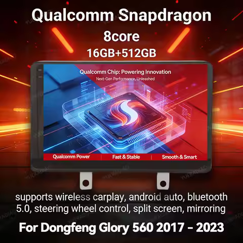 Android 17 Car Radio For Dongfeng DFSK Glory 560 S560 2017 - 2023 QLED 2DIN Head Unit Qualcomm GPS N