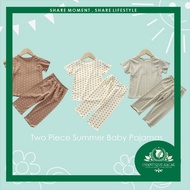 CK Set Girl Suits Set Kids Pyjamas Set Girl Sleepsuit Ice Silk T-Shirt Baju Tidur Budak Baju Baby Ba