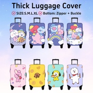 【Free Luggage Tags】BTS BT21 Luggage Cover Washable Suitcase Protector Anti-scratch Suitcase Fits 18-