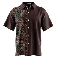 Men's Barong shirt ethnic element shirt printed top casual shirt summer short sleeved shirt