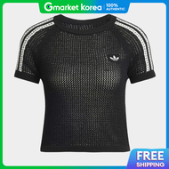 adidas | Adidas Womens Knit Crochet Cali Black Short-Sleeve T-Shirt