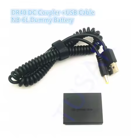 USB Convertor + NB-6L Dummy Battery DR40 DR-40 DC Coupler For Canon ACK-DC40 ACKDC40 PowerShot D10 S