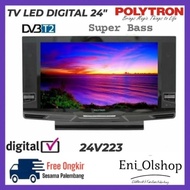 TV LED DIGITAL POLYTRON 24", 24V223 SUPER BASS, 24 INCH PALEMBANG