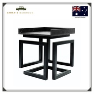 Oaken Bedside Table (EM225+B324 - Grey Stone) By Emma's Design