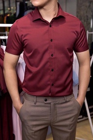 Áo sơ mi Lụa dày cộc tay Gấp hộp Công sở Nam chống nhăn chống bám bụi chống Nóng MADE IN VIETNAM