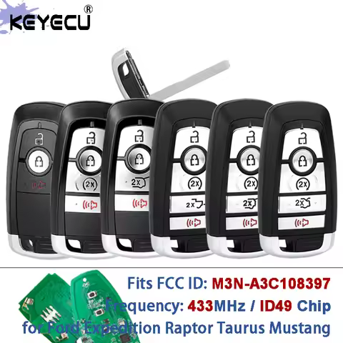 KEYECU M3N-A3C108397 433MHz ID49 Chip Smart Remote Key Fob For Ford Expedition Next Gen Everest Rapt