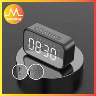 MIZONA Bluetooth Speaker Alarm Clock LED Electronic Clock Temperature Snooze HD Mirror Audio