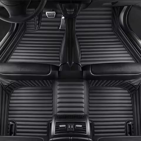 Custom Stripe Nappa Leather 5D Car Floor Mats for BMW i3 i01 2013-2018 iX3 G08 2023 i4 i3 ix 2023 In
