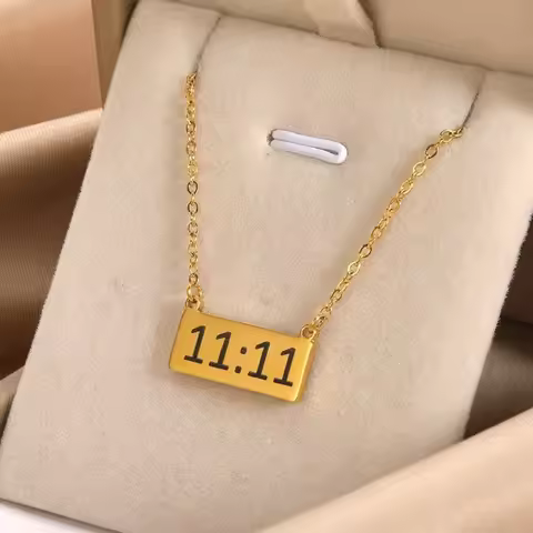 Angel Number 1111 Necklaces For Women Stainless Steel Chain Choker Collar 11:11 Necklace Goth Vintag