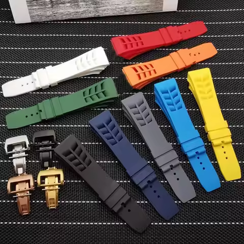 Silicone Watch Strap for Richard Mille Waterproof Sweatproof Comfortable To Wear high quality Rubber