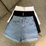 VELIN S-2XL Women Denim Shorts Korean Plain Casual High Waist Short Pants