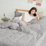 清新素色100%防水防蹣床包/床包組/床包被套組/台灣製/晴灰褐