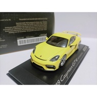 Mini Cut 1 43 Original Factory Porsche Sports Car Model Porsche 718 Cayman GT4 Yellow