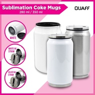 Coke Mug QUAFF Sublimation Coated Aluminum Stainless Steel White and Silver Coke Can 304 Stainless S