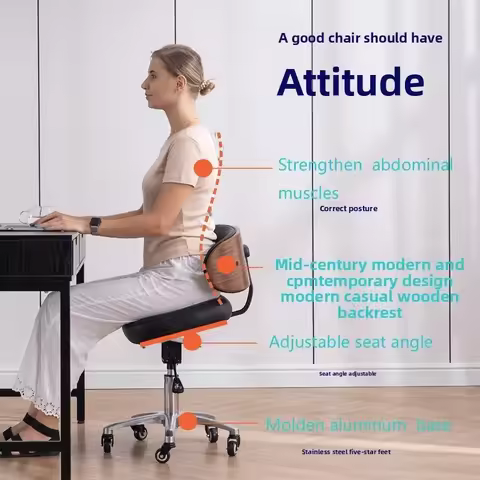 Multi-functional Ergonomic Saddle Chair Balance Chair Correction Chair Backrest Tilt Adjustment Stud