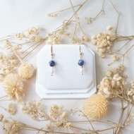 藍鯨 Sodalite Pearl 藍紋石/蘇打石 珍珠 耳針|吊墜耳環