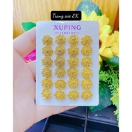 24k standard color apricot flower wedding earrings