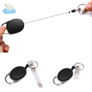 [LI] 1PC  Wire Rope Keychain Keyring Steel Cord 60cm Retractable ID Card Holder 【IE】