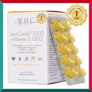 WHC - 小千金95%高純度rTG深海魚油1200mg +維他命D 60粒液態軟膠囊 UnoCardio Omega-3心腦血管 關節健康 睡眠 三高 平行進口 (參考效期: 05/2026*)