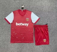 West Ham Bordeaux Short Sleeve Shirt 2425 Cold Football Suit Mens Suit Custom Print Word Student Qui