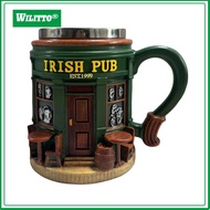 Elegant Morning Coffee Mug Safe Glaze Ceramic Mug Irish Pub Stein Beer Mug 300ml Sculpted Ceramic Co