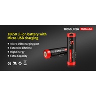 Klarus 18650 Li-ion Rechargeable Battery With USB Port (Model no.: 18650UR26)