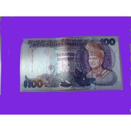 Old note Malaysia 6th Series seratus ringgit 1986-1995