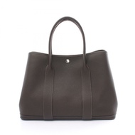 HERMES Garden Party PM Ebene 手提包 Negonda 皮革棕色二手女款 Z SHW