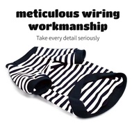 Pet clothes, black and white stripes, cartoon patterns, summer casual clothing, cat and dog summer c