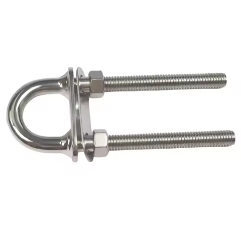 Stainless Steel Marine Boat Stern Eye Tie Down U Bolt, 3/8" Dia, 2-1/2" Thread Length,