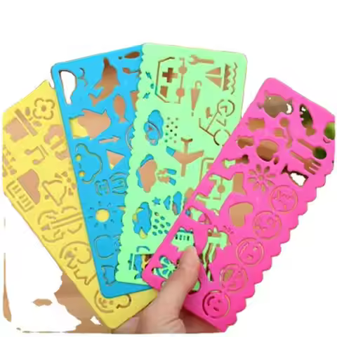 4 Pcs/Lot Cartoon Children Speed Hua Chi Drawing Template Ruler Hua Chi Ruler Stationery Student Sch