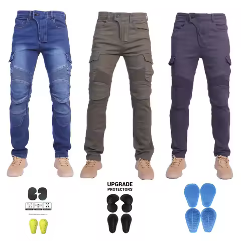 Multi-Color Motorcycle Riding Pants Protective Gear 4 Seasons Cycling Anti-Fall Riding Jeans Direct 