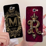 For Samsung Galaxy J7 Prime On7 2016 J 7 Prime2 G610F SM-G610Y Fashion Crown Initial Letter Couple P