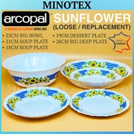 Arcopal Sunflower Loose Plate/Bowl/Oval Plate/ Arcopal Loose / Arcopal Replacement / Pinggan Arcopal