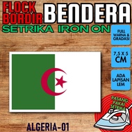 Flock iron-on Badge Patch with Flag Embroidery - ALGERIA [01]