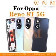 For OPPO Reno 8T 5G CPH2505 LCD Front Frame Bezel Back Battery Cover + Middle Frame + Camera Frame P