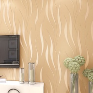 3D Wave Wallpaper Modern Living Room Bedroom TV Background Wall 3D Flocking Wave Stripe Wallpaper