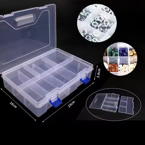 6/8 Grids Small Parts Box Nail Storage Box Compartment Plastic With Lid Elements Can Be Disassembled