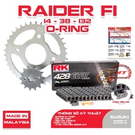 Genuine RK Japan chain sprocket and rubber seal for Raider FI 150cc