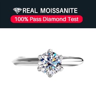 Real Moissanite Ring,T Six-Claw Moissanite Ring for Women And Men In S925 Sterling Silver,0.5ct/1ct 