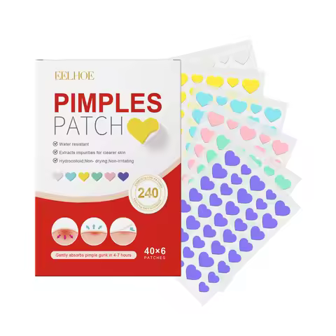 240 Patches Salicylic Acid Acne Pimple Patch Cute Heart/Star Shape for Covering Zits and Blemishes