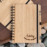 個人訂製 客製化 竹木筆記簿 x 名字雕刻 記事簿