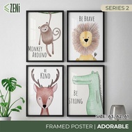ZENi ADORABLE Framed Poster [Set 2] | A3 A2 A1 Adorable Series Poster Frame Wall Art Decor